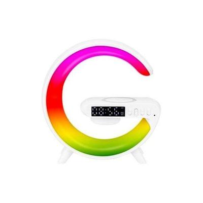 LED Bureaulamp G-Shape RGB - Bluetooth speaker, klok en draadloos opladen - 235 mm
