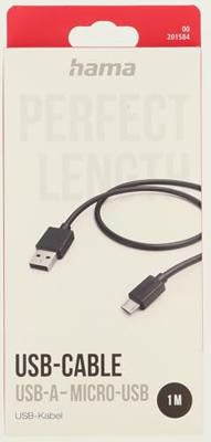 Hama Oplaadkabel USB-A - Micro-USB 1 M Zwart