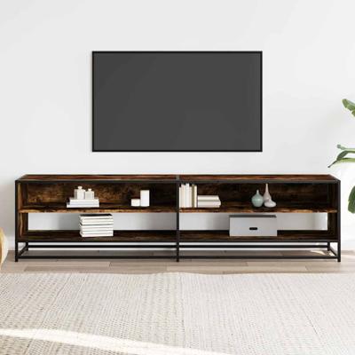 Tv-meubel 180,5x40x46 cm bewerkt hout gerookt eikenkleur - thumbnail
