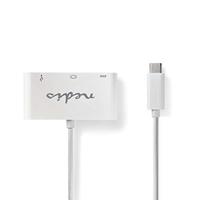 USB-C-Adapterkabel | Type-C Male - A Female / Type-C Female / VGA Female | 0,2 m | Wit - thumbnail