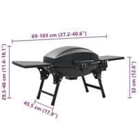 VidaXL Gasbarbecue met kookzone zwart - thumbnail
