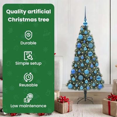 VidaXL Kunstmatige voorverlichte kerstboom met bal set groen 120 cm VidaXL Kunstmatige voorverlichte kerstboom met bal set groen 120 cm