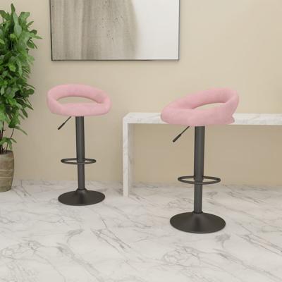 Barkrukken 2 st fluweel roze