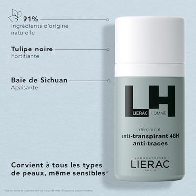 Lierac Paris - Lierac Homme Anti-Transpirant 48H Deo Roll-On 50 ml Deodorant Heren - thumbnail