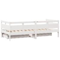 Slaapbank met lades 90x190 cm massief grenenhout wit - thumbnail