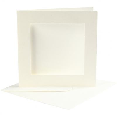 Creativ Company Passepartout kaarten, afmeting kaart 12,5x12,5 cm, afmeting envelop 13,5x13,5 cm, off-white, 10 set/ 1 doos Creativ Company Passepartout kaarten, afmeting kaart 12,5x12,5 cm, afmeting envelop 13,5x13,5 cm, off-white, 10 set/ 1 doos