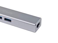 Equip 133481 usb-c to 3-port usb 3.0 hub with gigabit adapter - thumbnail