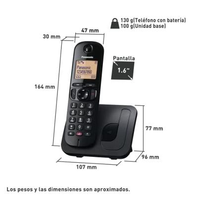 Draadloze telefoon Panasonic KXTGC250SPB Zwart 1,6"