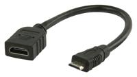 High Speed HDMI kabel met Ethernet HDMI Mini-Connector Male - HDMI Female 0.20 m Zwart - thumbnail