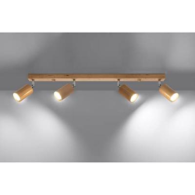 Plafondlamp BERG 4 naturel hout