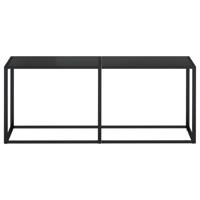 Wandtafel 180x35x75,5 cm gehard glas zwart - thumbnail