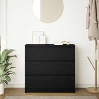 Dressoir 80x35x76 cm spaanplaat zwart eikenkleurig - thumbnail