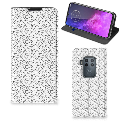 Motorola One Zoom | Hoesje met Magneet | Stripes Dots