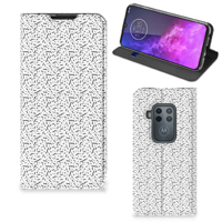 Motorola One Zoom | Hoesje met Magneet | Stripes Dots - thumbnail