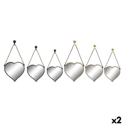 Set spiegels DKD Home Decor Scandi Kristal Zwart Gouden Polypropyleen (26 x 3 x 26 cm) (2 Stuks) Set spiegels DKD Home Decor Scandi Kristal Zwart Gouden Polypropyleen (26 x 3 x 26 cm) (2 Stuks)