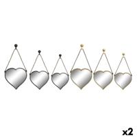 Set spiegels DKD Home Decor Scandi Kristal Zwart Gouden Polypropyleen (26 x 3 x 26 cm) (2 Stuks) - thumbnail