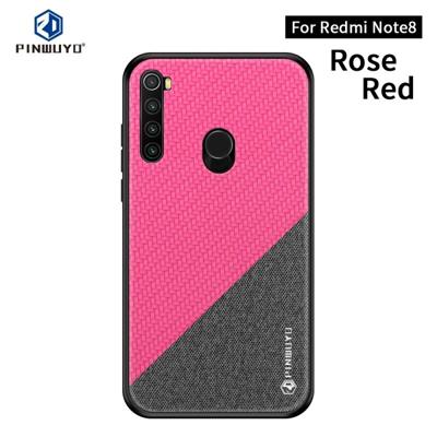 Voor Xiaomi RedMi Note 8 PINWUYO Rong serie schokbestendige PC + TPU + chemische Fiber doek beschermende cover (rood)