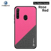 Voor Xiaomi RedMi Note 8 PINWUYO Rong serie schokbestendige PC + TPU + chemische Fiber doek beschermende cover (rood) - thumbnail