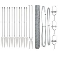 VidaXL Afrasteringspaal zilver 10 x 1,2 m (36 mm gaas) staal - thumbnail