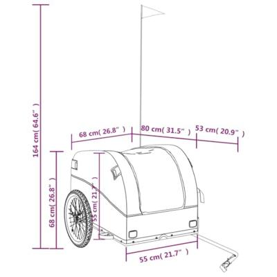 VidaXL Fietstrailer 45 kg ijzer zwart en groen