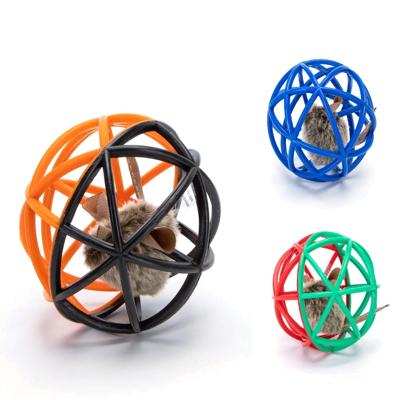 Nobleza Kattenspeelgoed - Open bal met piepende muis Nobleza Kattenspeelgoed - Open bal met piepende muis