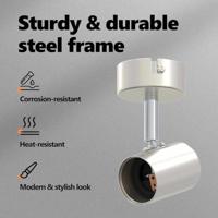 VidaXL Plafondspot met schijnwerpers nikkel 6,5 x 6 x 11,5 cm metaal - thumbnail