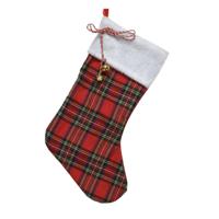 Kerstsok pes ruit h45cm rood KSD - Ksd - thumbnail