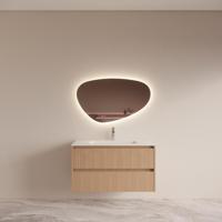 Badmeubelset BWS Riga Met Asia Wastafel Wit 100 cm Licht Eiken Japandi - thumbnail