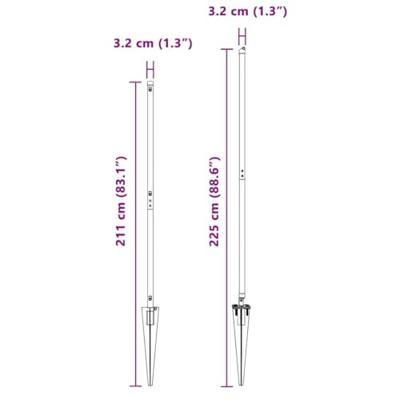 VidaXL Afrasteringspaal 13 pcs zilver staal