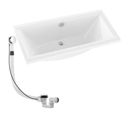 Plieger Corfu duobad 180x80cm acryl 48cm extra diep met poten wit inclusief badafvoer en overloopcombinatie met waste en kabel 85cm chroom 0401604/0941410 Plieger Corfu duobad 180x80cm acryl 48cm extra diep met poten wit inclusief badafvoer en overloopcombinatie met waste en kabel 85cm chroom 0401604/0941410