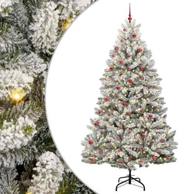 Kunstkerstboom met 300 LED Groen en Wit 270 cm PVC en Metaal