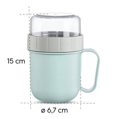 Xavax Mueslibeker To Go Met Topping-deel 2 Vakken 500 + 200 Ml Pastelbl./gr.