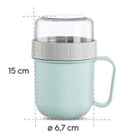 Xavax Mueslibeker To Go Met Topping-deel 2 Vakken 500 + 200 Ml Pastelbl./gr. - thumbnail