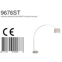 Steinhauer BooglampGramineus grijs met taupe lampenkap - 9676ST - thumbnail