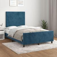 Bedframe zonder matras 120x190 cm fluweel donkerblauw - thumbnail