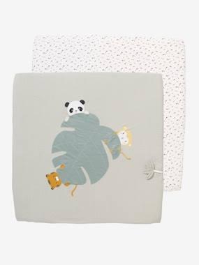 Set van 2 boxkleden groen + wit