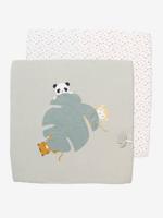 Set van 2 boxkleden groen + wit - thumbnail