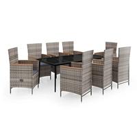 9-delige Tuinset met kussens grijs - thumbnail