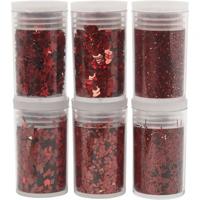Creotime metallic glitter rood 6 x 5 gram - thumbnail