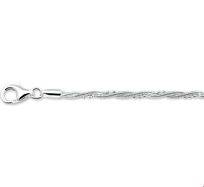 TFT Armband Zilver Gevlochten 2,7 mm 18 cm