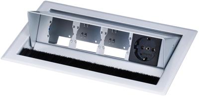 Kindermann - Tafel module - 4-voudig, 1x 220V (6 half size modules)-Aluminium