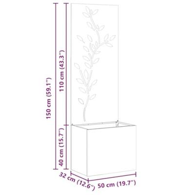 VidaXL Tuin privacy screen bloemen zilver 50 x 32 x 150 cm VidaXL Tuin privacy screen bloemen zilver 50 x 32 x 150 cm