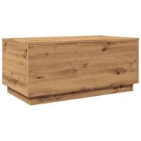 Salontafel met LED-verlichting 90x50x40cm artisanaal eikenkleur - thumbnail