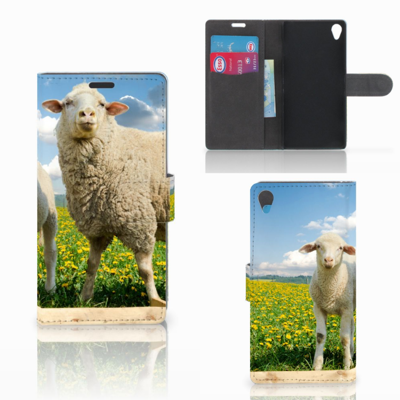 Sony Xperia Z3 | Telefoonhoesje | Met pasjeshouder | Schaap en Lammetje Sony Xperia Z3 | Telefoonhoesje | Met pasjeshouder | Schaap en Lammetje