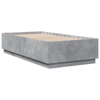 Bedframe bewerkt hout betongrijs 90x200 cm