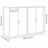 Sideboards 2 stuks Artisan Eiken 60x31x84 cm, Gemaakt van Hout - thumbnail