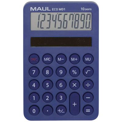 Maul ECO MD 1 Zakrekenmachine Lichtblauw Aantal displayposities: 10 werkt op zonne-energie (b x h x d) 76 x 120 x 13 mm Maul ECO MD 1 Zakrekenmachine Lichtblauw Aantal displayposities: 10 werkt op zonne-energie (b x h x d) 76 x 120 x 13 mm
