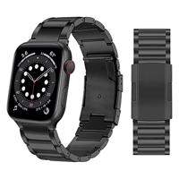 Titanium schakelband - Zwart - Geschikt voor Apple watch 44mm / 45mm / 46mm / 49mm - thumbnail