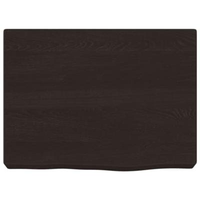 Wandschap 40x30x(2-4)cm behandeld massief eikenhout donkerbruin