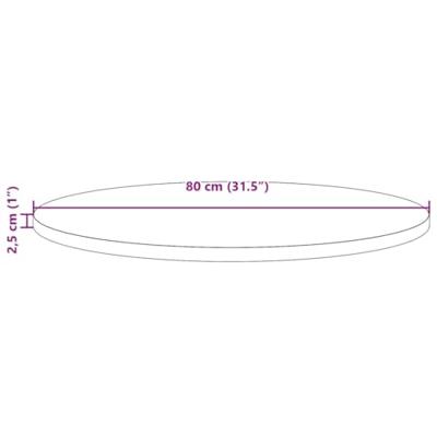 Tafelblad rond Ø80x2,5 cm massief grenenhout wasbruin